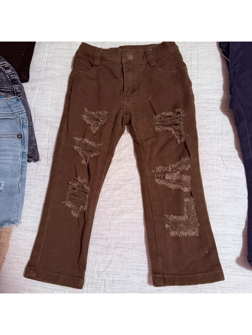 Raxtin olive distressed skinny denim